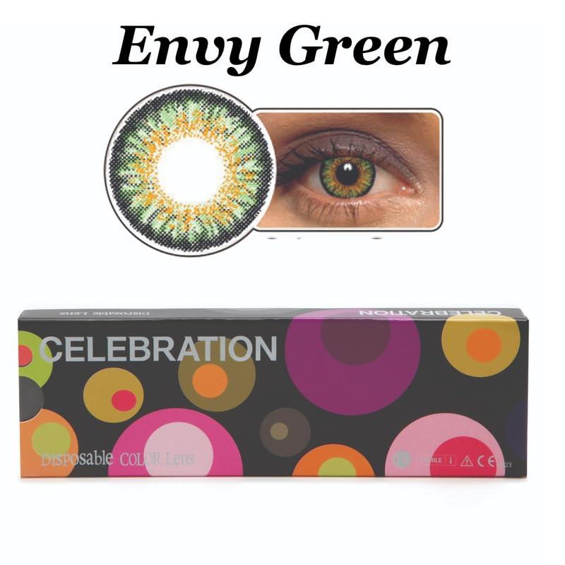 CELEBRATION COLORS CELEBRATION COLORS Weekly Contact Lenses - Pack of 5 Pairs, Color Mystery Hazel, Optical Power -2.25