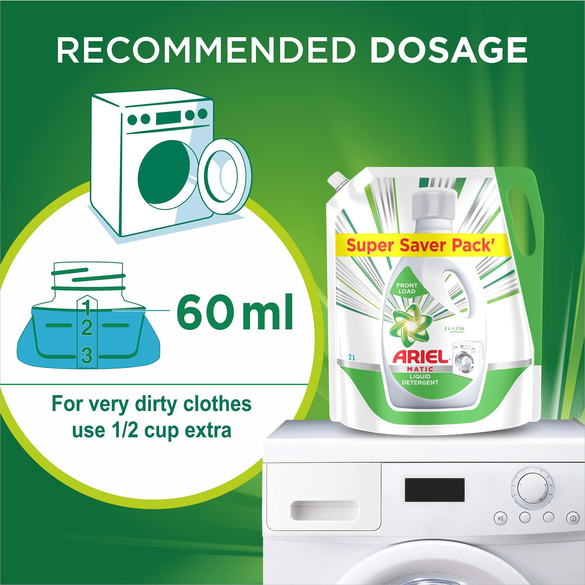 Ariel Ariel Complete Detergent Washing Powder- 4Kg Value Pack & Ariel Matic Liquid Detergent Front Load Refill Pouch, 2 Litre