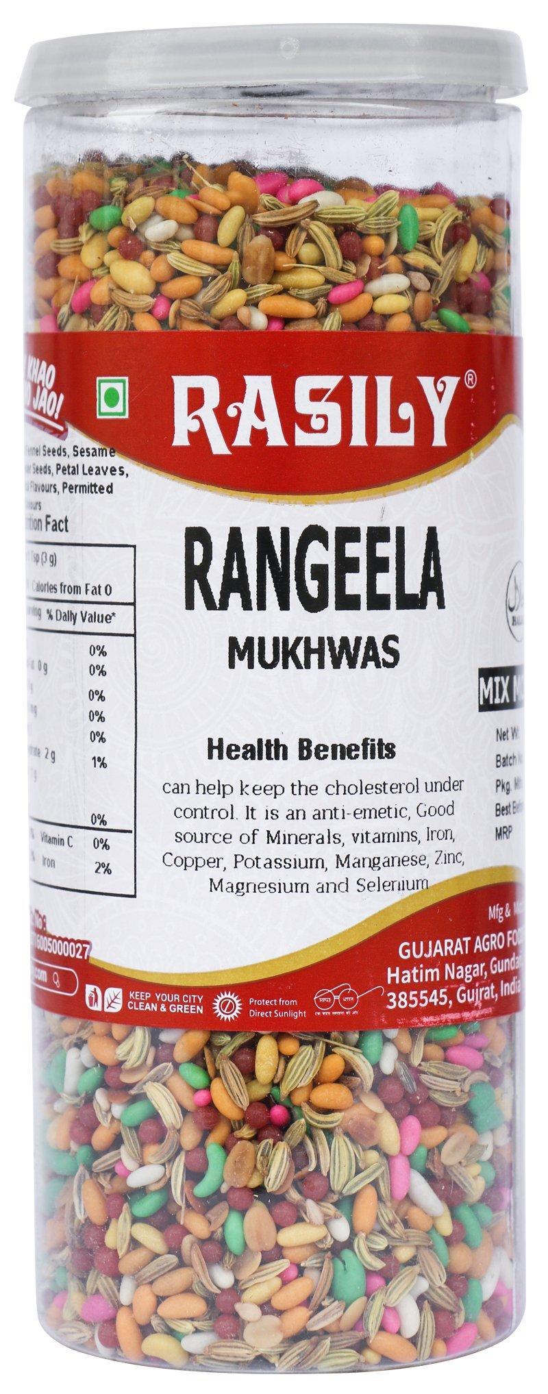 RASILY Rasily Rangeela Mukhwas Traditional Mukhwas Mix Home Made Mouth Freshener, Digestive and Hygienically Packed After-Meal Snack. 230g, (Pack of 2)