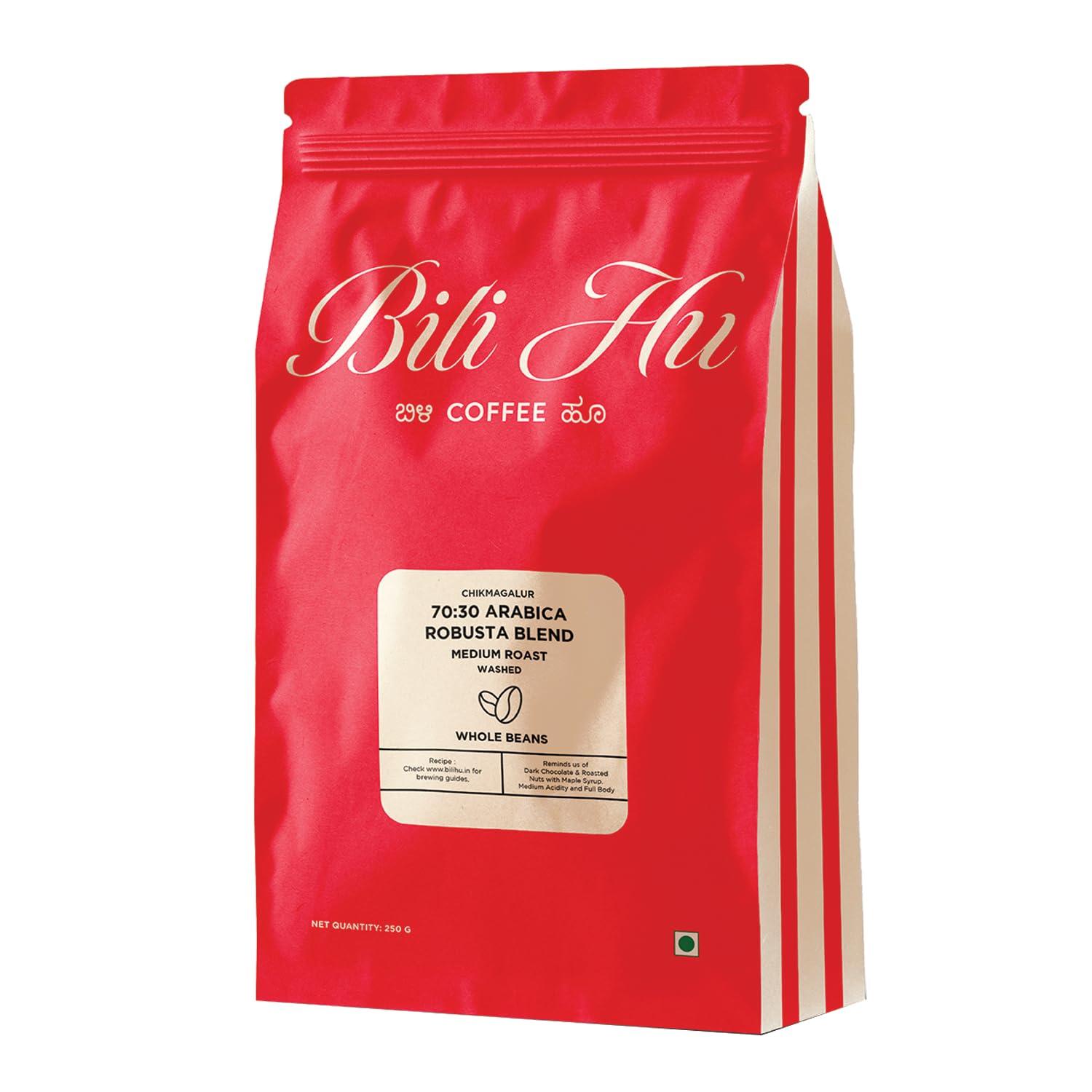 Bili Hu Bili Hu 70% Arabica 30% Robusta Blend Coffee | Whole Beans - 200G | Made with 100% Specialty Grade Arabica & Robusta Freshly Roasted Coffee Beans