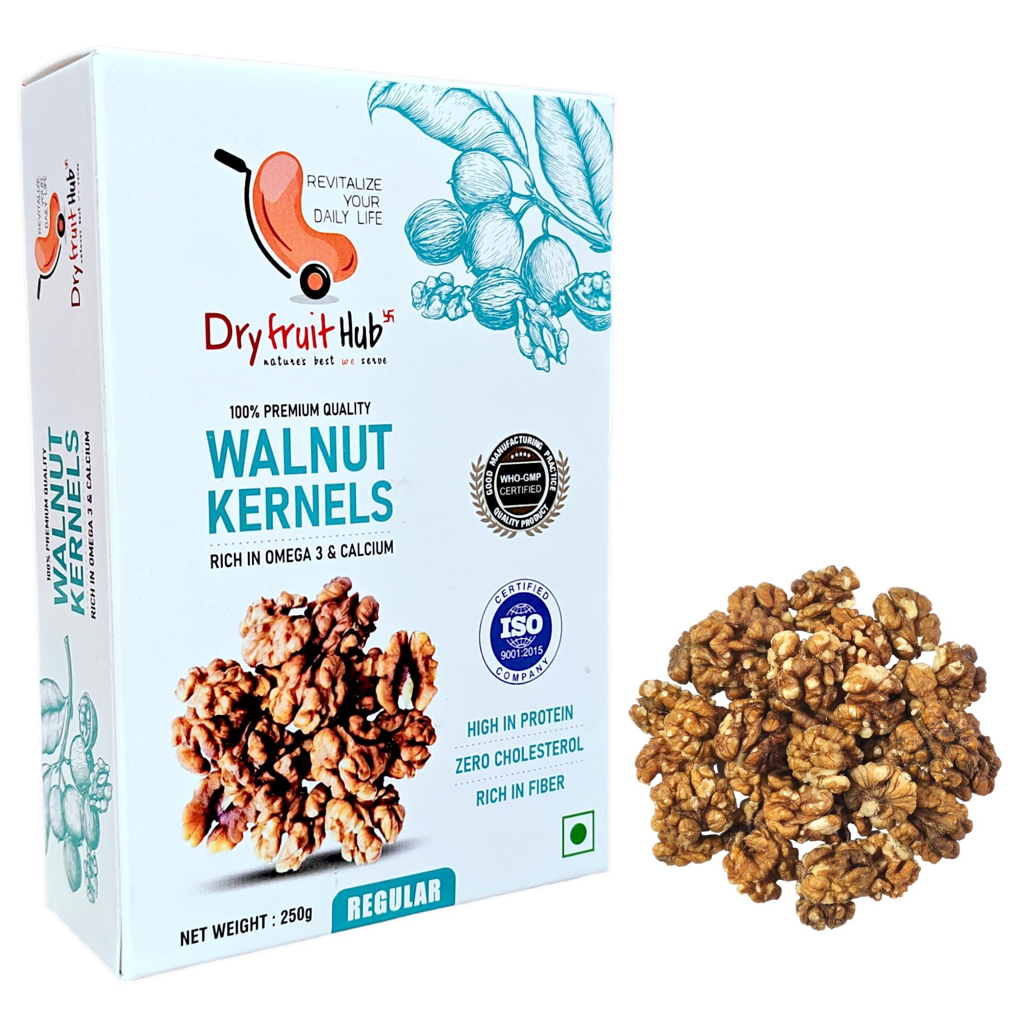 DRY FRUIT HUB Dry Fruit Hub Kashmiri Walnut Kernels 500gm Light Amber, Akhrot Walnut, Walnut Without Shell, Walnuts Kernels Premium, Kashmiri Walnut Without Shell, Akhrot Giri Unwashed Natural Colour