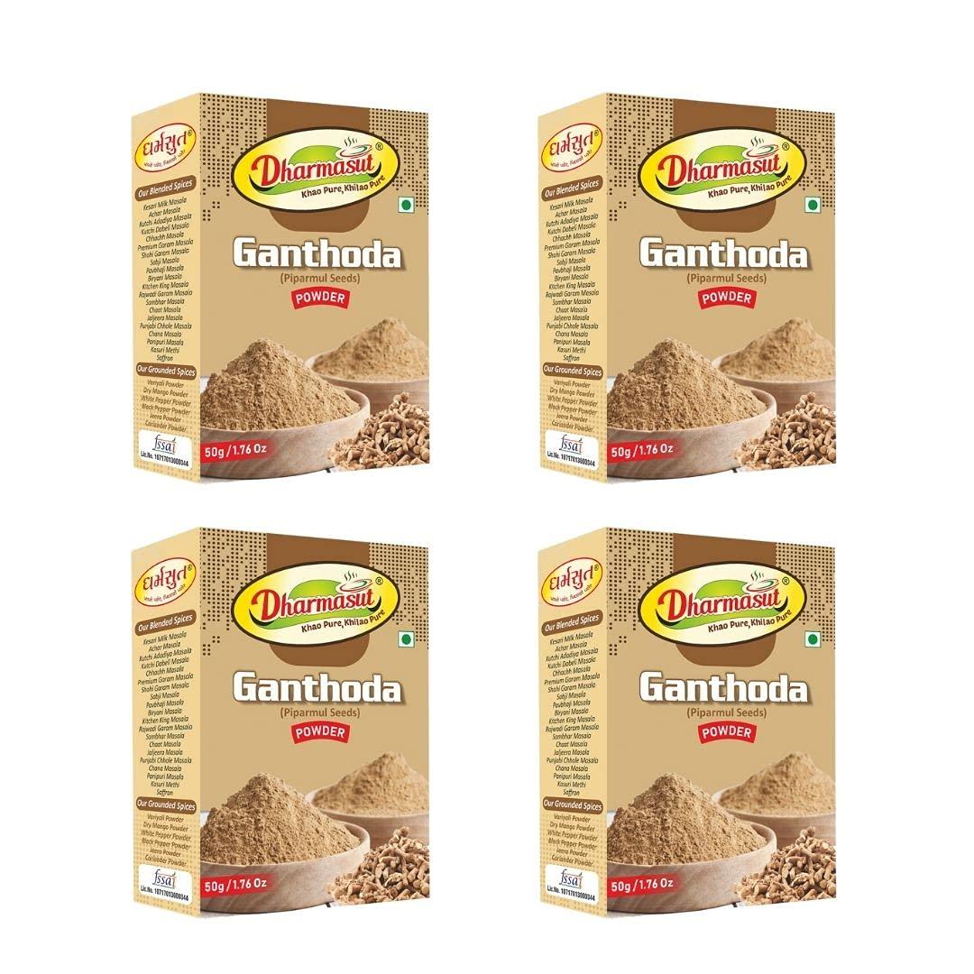 Dharmasut Pure Ganthoda Powder | Peeparmul | Piparamul 200g (50g* Pack of 4)