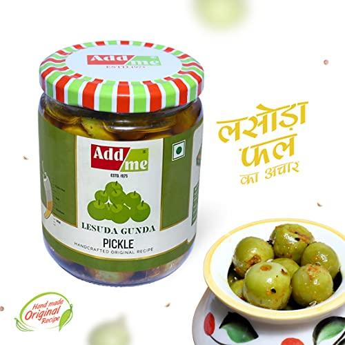 Add me Add Me Lasoda Gunda Rajasthani Pickle 500gm + Add me tenti dela ker achar 500 gm Rajasthani marwadi Achaar Combo Mixed Glass Pack