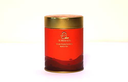 The Infused Kettle The Infused Kettle Premium Rum Flavoured Tea, 22 Cups, Loose Black Tea Leaves Infused with Rum Flavour, Smoky Aroma, Low Caffeine Chai - 50gm