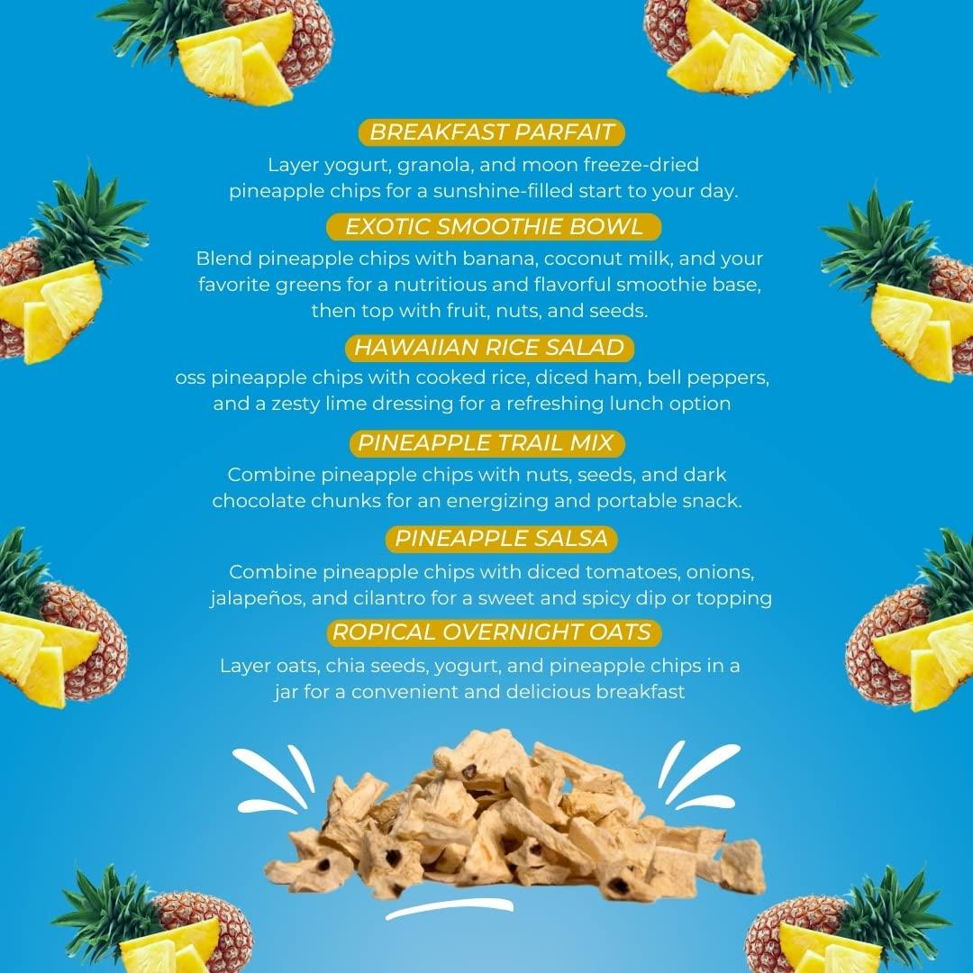 Moon Moon Freeze Dried Pineapple Chips | Healthy Pineapple Snack | 100% Natural, Vegan, No Preservatives, No Added Sugar | 16 Gm | Moon_Pineapple_Chips | (16Gm) Pack of 3