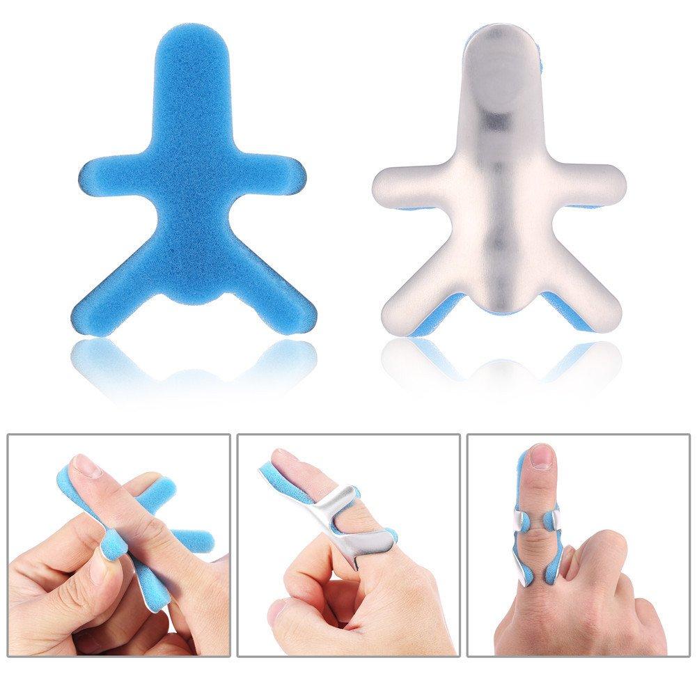 Fybida 1 PC Toad Finger Splint Aluminium Sponge Finger Knuckle Immobilizer Adajuatable Finger Guards for Pain Relief Sport Injuries (S)