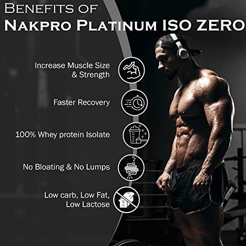 NAKPRO NAKPRO PLATINUM ISO ZERO 100% Whey Protein Isolate | Added Vitamins & Minerals | Easy Mixing, Easy Digesting Whey Protein Supplement Powder for Men, Women & Athletes (500g, Double Rich - Chocolate)