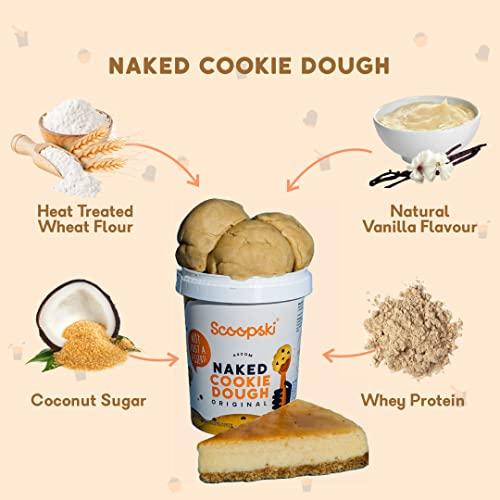 Scoopski Scoopski Edible Cookie Dough Peanut Butter 110 g & Naked Dough 440 g | Eat Raw, Dunk It, Bake Into Cookies, Top It Over Dessert | No Raw Flour, No Artificial Preservatives (Combo of 2, 550 g)