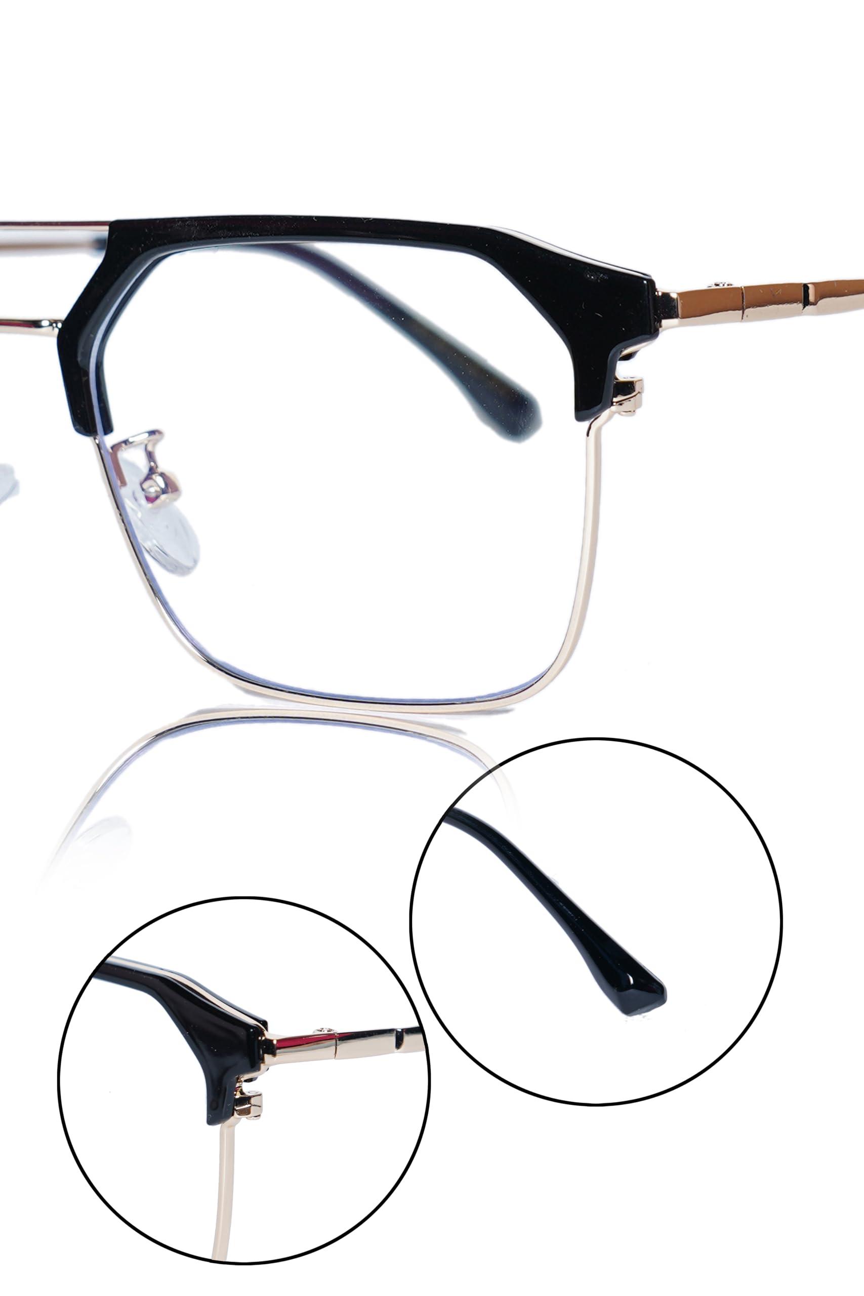 Jodykoes Jodykoes Classic Vintage : Blue Rays Glasses, Anti-Glare Lens Frame, Classic Design Eyewear Eyeglasses Spectacle For Men and Women (Black)