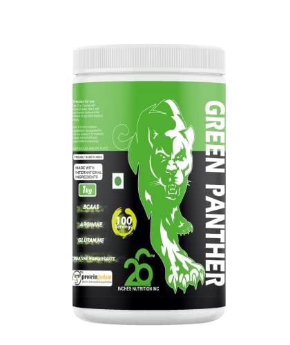 26 INCHES NUTRITION INC 26 INCHES NUTRITION INC Mucle Mass Gainer-3 Kg & Green Panther-1 Kg | Mass Gainer | Weight Gainer | Lean Gainer (Kesar Pista, Energy Drink-Green Apple)