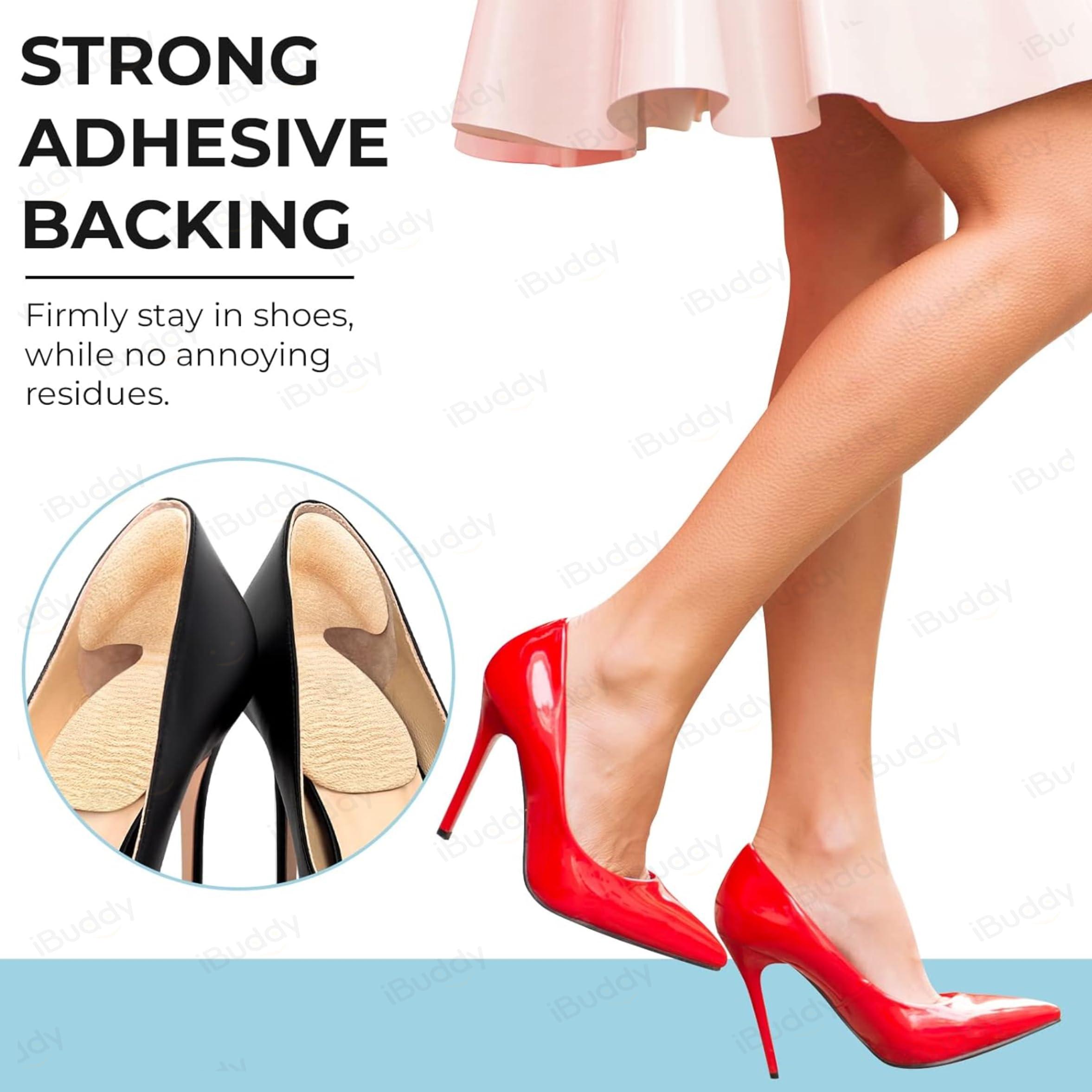 iBuddy iBuddy 6 Pcs Shoe Bite Pads Heel Cushion Pads for Women Shoe Insole Pads for Heel Pain Relief - Self-Adhesive Heel Pads for Loose Shoes Fix, Heel Blister Protector for Men & Women - 3 Pairs