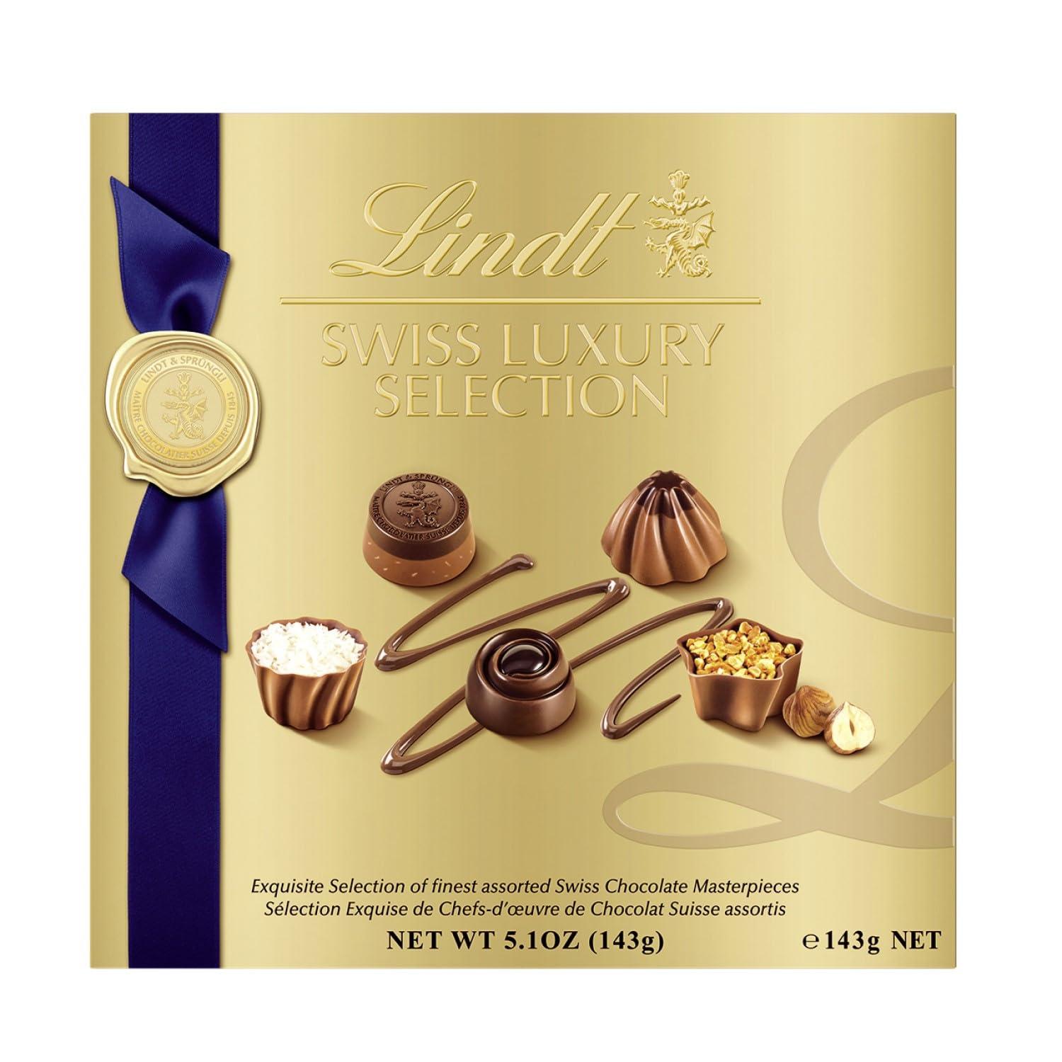 Lindt Lindt Swiss Luxury Selection Assorted Chocolates, Chocolate Gift Box, Great for gift giving, 5.1 oz Gift Box