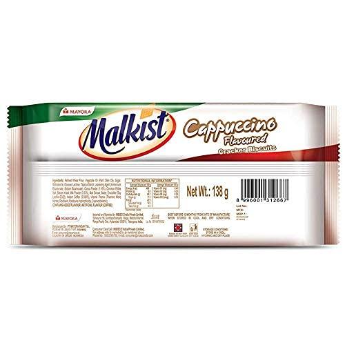 Malkist Malkist Cheese, Cappuccino and Chocolate 3 Flavored Crunchy Crackers Biscuits 138gm (12 Piece Per Pack) (Pack of 3)