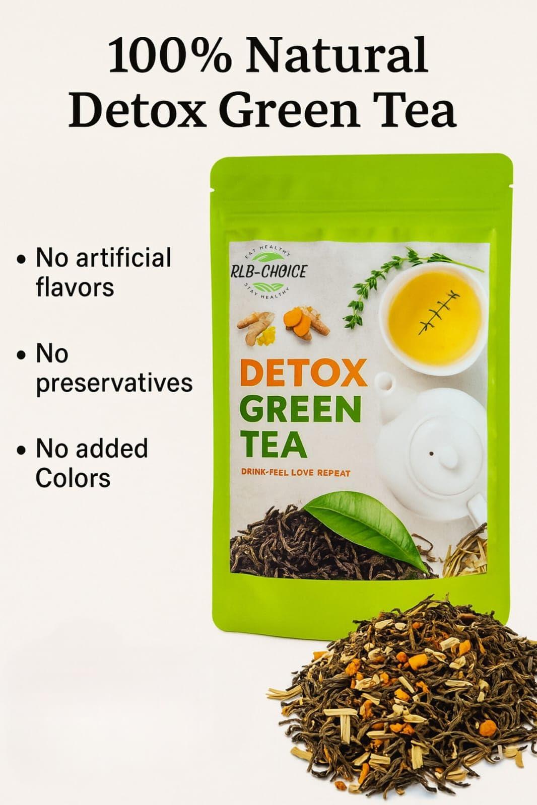 Generic Rlb Choice-Detox Loose Leaves Green Tea-Your Path To Wellness-Purity In Every Sip, Better Digestion, Boost Immunity, Skin Glow,80 Grams