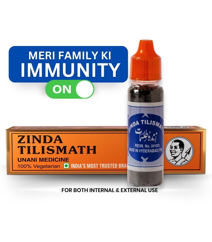 Zinda Tilismath Zinda Tilismath 15ml (Pack Of 1) Ayurvedic Herbal Remedy For Common Ailments & Immunity Booster, Cough Relief Pain Relief Oil- Trusted Home Remedy for Internal & External Use