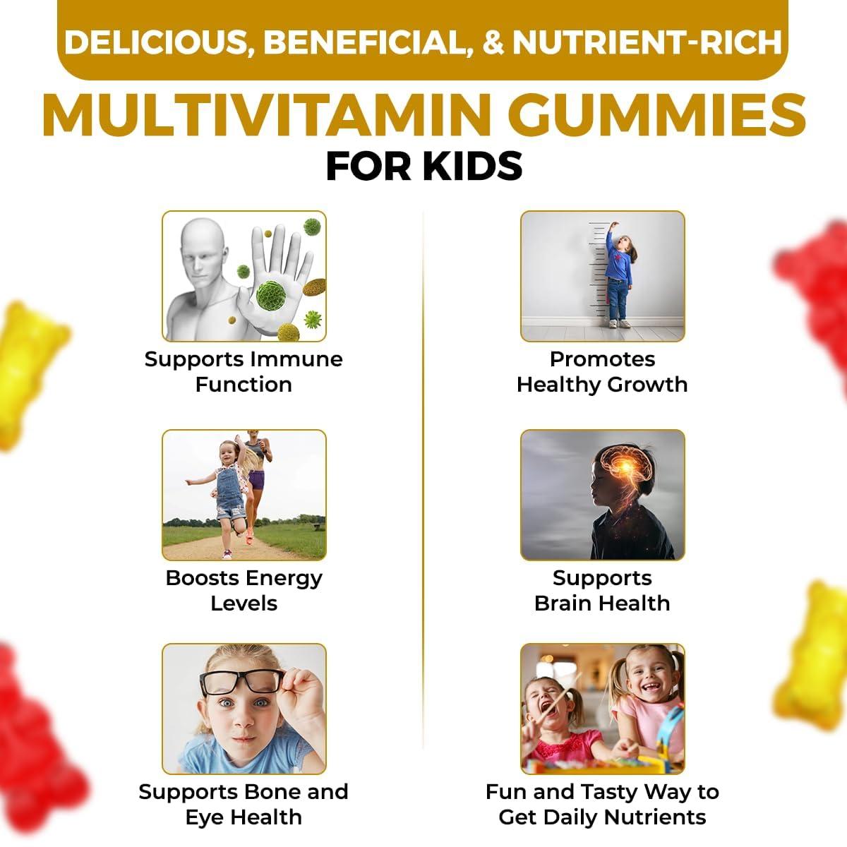 The Body Reserve The Body Reserve Multivitamin Gummies With Kids Multivitamin Gummies Combo For Men Women Lemon and Strawberry Flavourd Immunity Boost And Kids Growth Develop Gummies, (30 Each, Pack of 2)