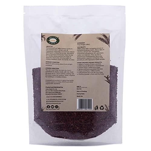 MILLET AMMA Millet Amma Unpolished CERTIFIED ORGANIC Ragi (Finger Millet) Grains | 2 Kg (1kg x 2 Packs) | (Kelvaragu,Nachni,Ragulu)