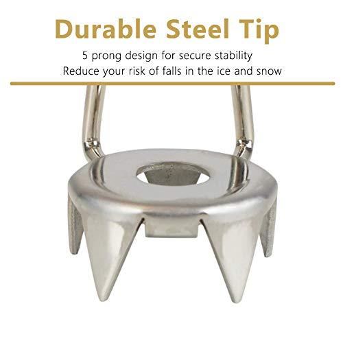 Semme Cane Tips for Ice,Non-slip Cane Ice Tip for Walking Sticks,Trekking Pole,Folding,Wooden Canes,Crutches-5 Prong Ice Grip Attachment for Winter,Snow Safety