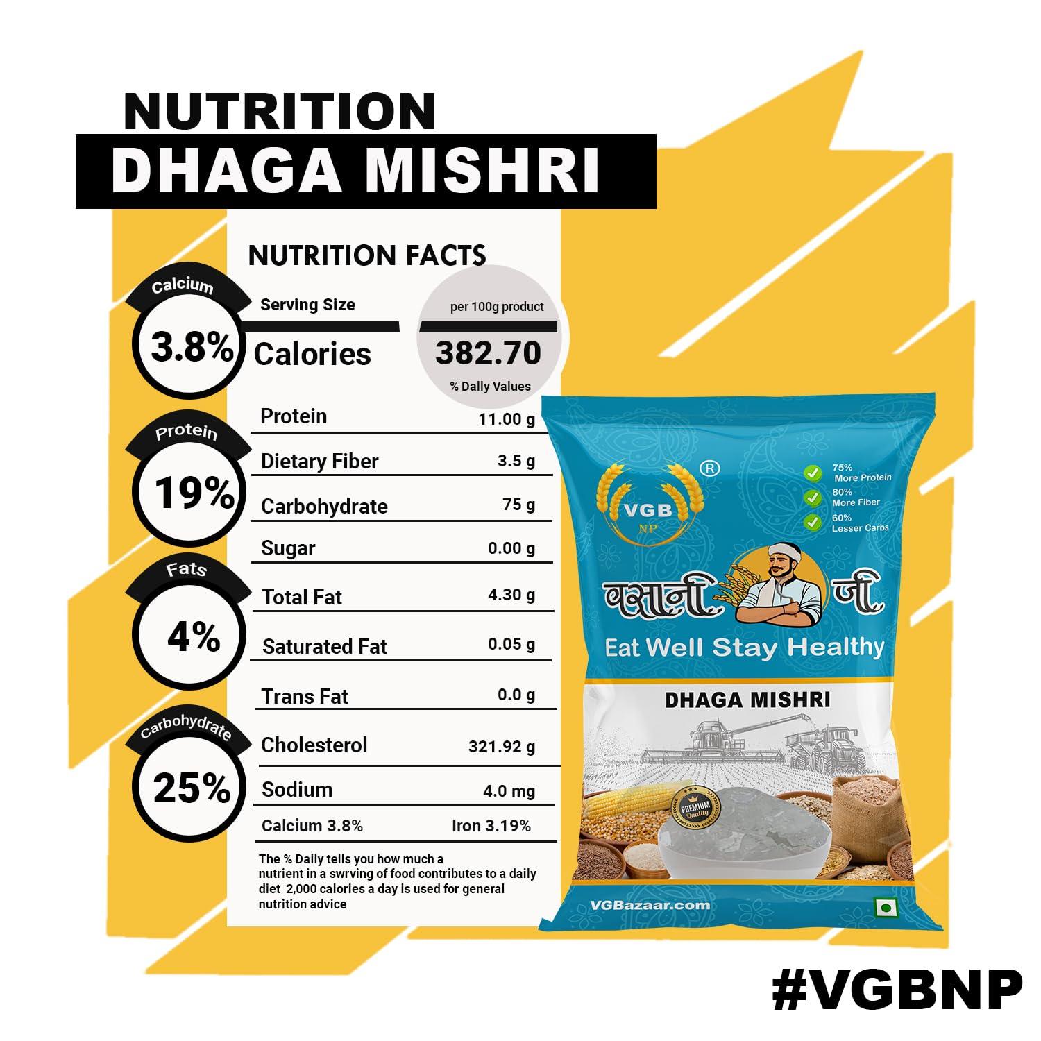 VGBNP VGBNP 100% Natural & Original Dhaga mishri (Dhage Wali Mishri) Pure Thread Mishri, Thread Crystal Rock Sugar (Crystal Sweet Candy | Crystal Bites | Patika Bellam) Healthy & Clean Dhaga Misri- 5 kg