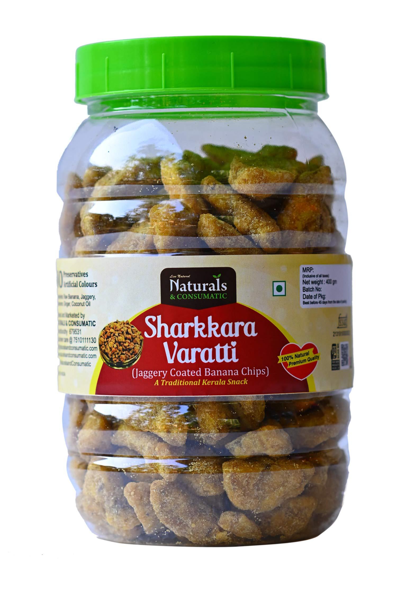 Naturals & Consumatic Naturals & Consumatic Jaggery Coated Banana Chips / Sharkkara Varatti / Sharkara Upperi) - 400g – Kerala Snack