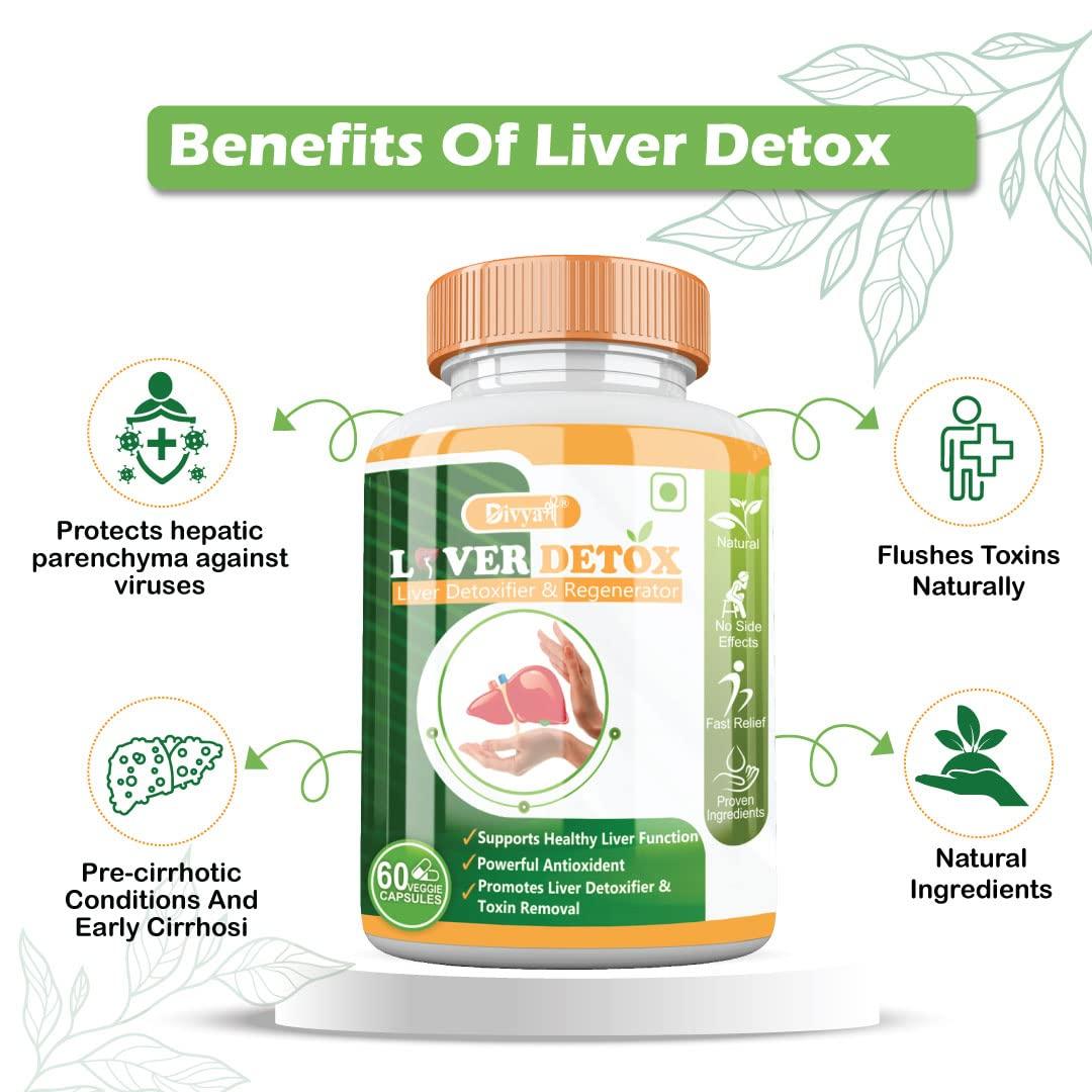 Divya Shree Divya Shree Liver Detox Capsule Helps In Fatty Liver | Helps in Better Liver Health | Promote Natural Liver Detoxification (60 Capsule)