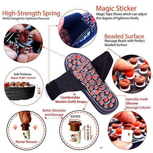 Tazomi Tazomi Spring Acupressure & Magnetic Therapy Accu Paduka Slippers for Full Body Blood Circulation Natural Leg Foot Massager Slippers For Men and Women (Unisex) (Size 6, 7, 8, 9) (9)