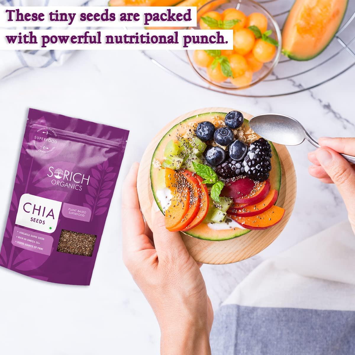 Sorich Organics Sorich Organics Healthy Combo of Chia, Pumpkin, Sunflower, Flax and Quinoa Seeds for Eating - 1050 Gm - Healthy Breakfast | All Edible Seeds Combo Pack |Ready to Eat Snacks | Gluten Free