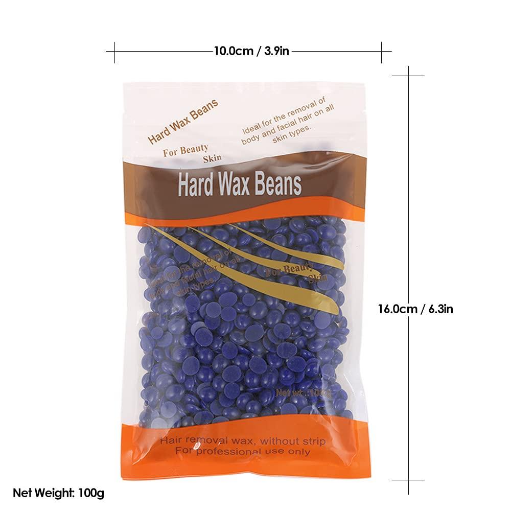 POOWE Hair Removal Wax Bean Body Hair Remover Hard Wax Beans No Strip Depilatory Hot Hard Wax Hair Removal Bean (Purple)-POOWE