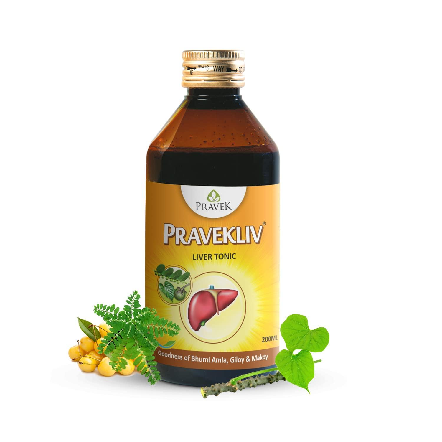 PRAVEK PRAVEK Pravekliv Syrup for Liver Health | Natural Liver Herbal Tonic | Goodness of Bhumi, Amla, Makoy & Giloy (200 Ml Pack Of 1)