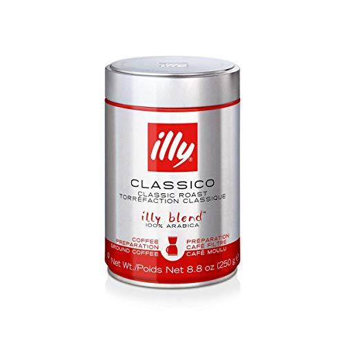 Illy illy, Ground Coffee Drip Grind (Medium Roast, Blue Band), 8.8-Ounce Tins (Pack of 2)