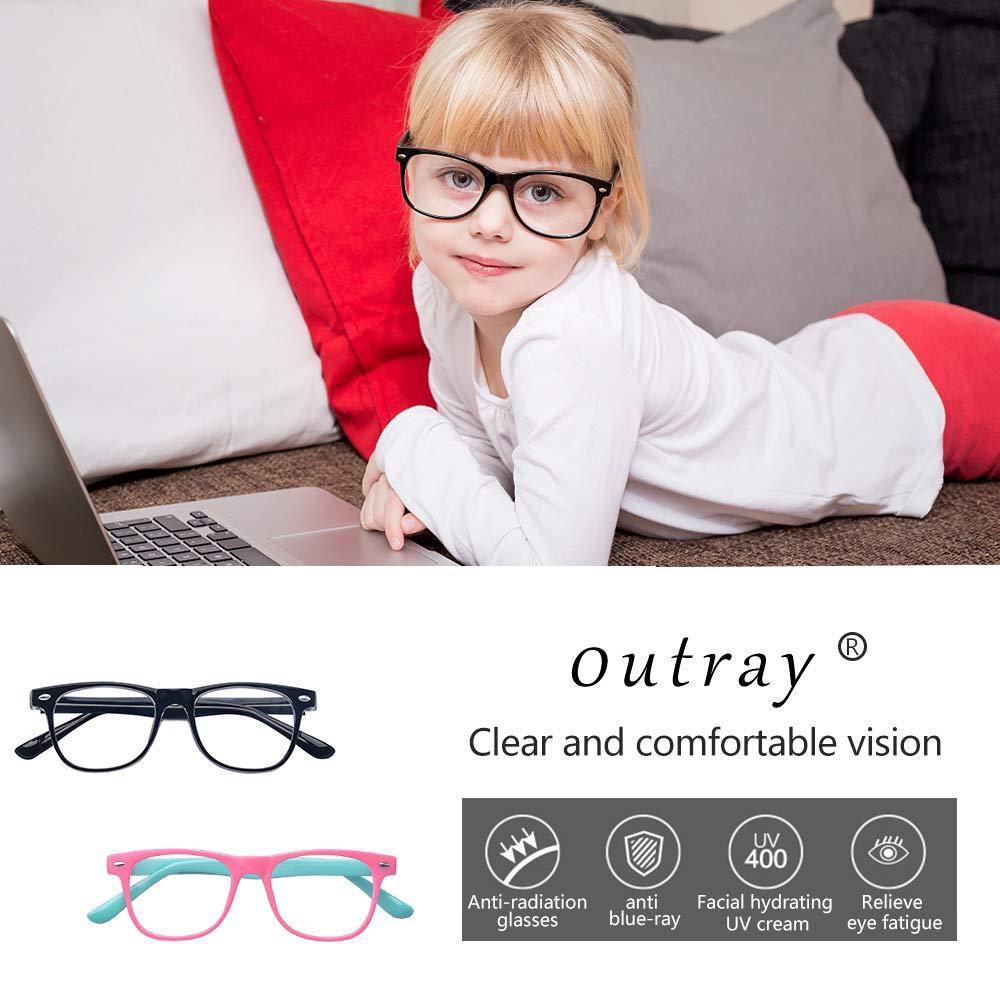 Outray Outray Kids Computer Blue Light Blocking Glasses for Boy and Gilr Anti Eyestrain 2185c1 Black