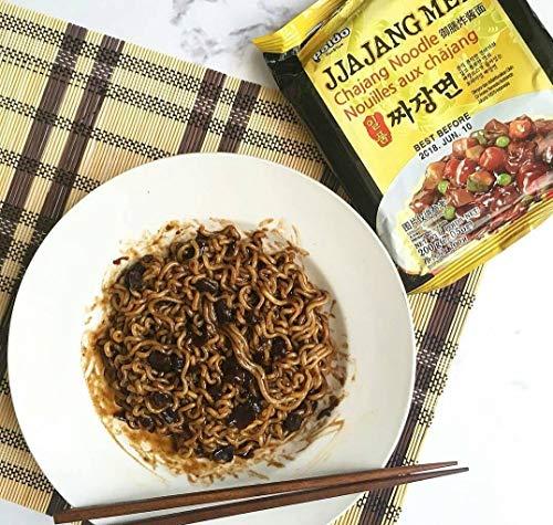 Paldo Paldo Fun & Yum Ilpoom Jjajangmen Noodles, Traditional Brothless Chajang Ramen with Savory & Sweet Black Bean Sauce, Oriental Style Korean Ramyun, Soupless, 4 x 200 grams, Pk of 4, Non Spicy Korea|