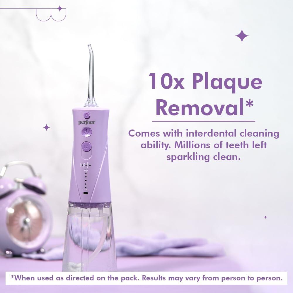 Perfora Perfora Power Water Dental Flosser | 1 Year Warranty | Floss, Electric Toothbrush, Dental Flosser For Teeth Oral Care, 3 Modes - Electric Brush 002 & Flosser Combo|Himalayan Lavender & Lilac Lavender