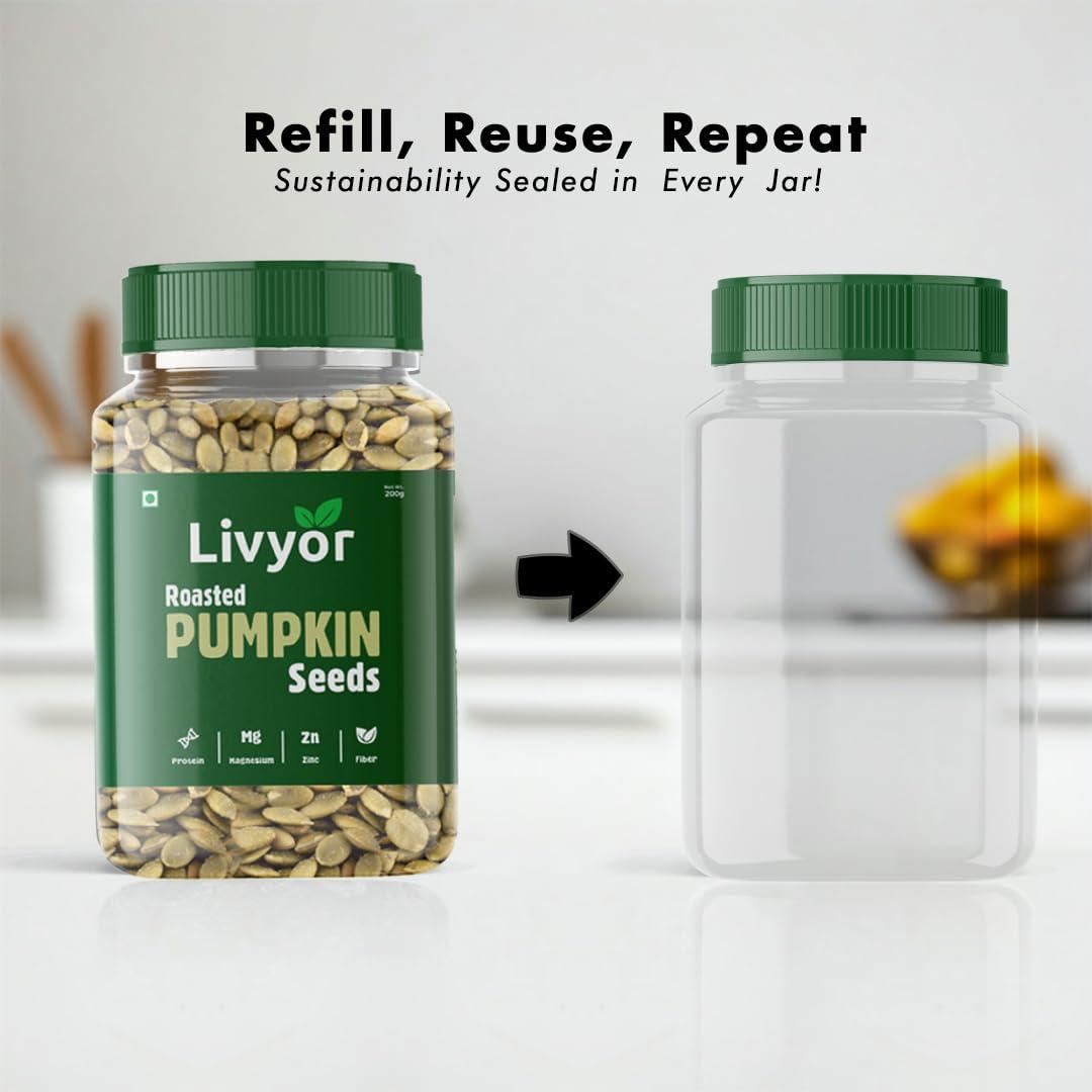 LIVYOR LIVYOR Roasted Pumpkin Seeds, Lightly Salted, Full of Protein and Fiber Rich Superfood, High in Magnesium, 1kg