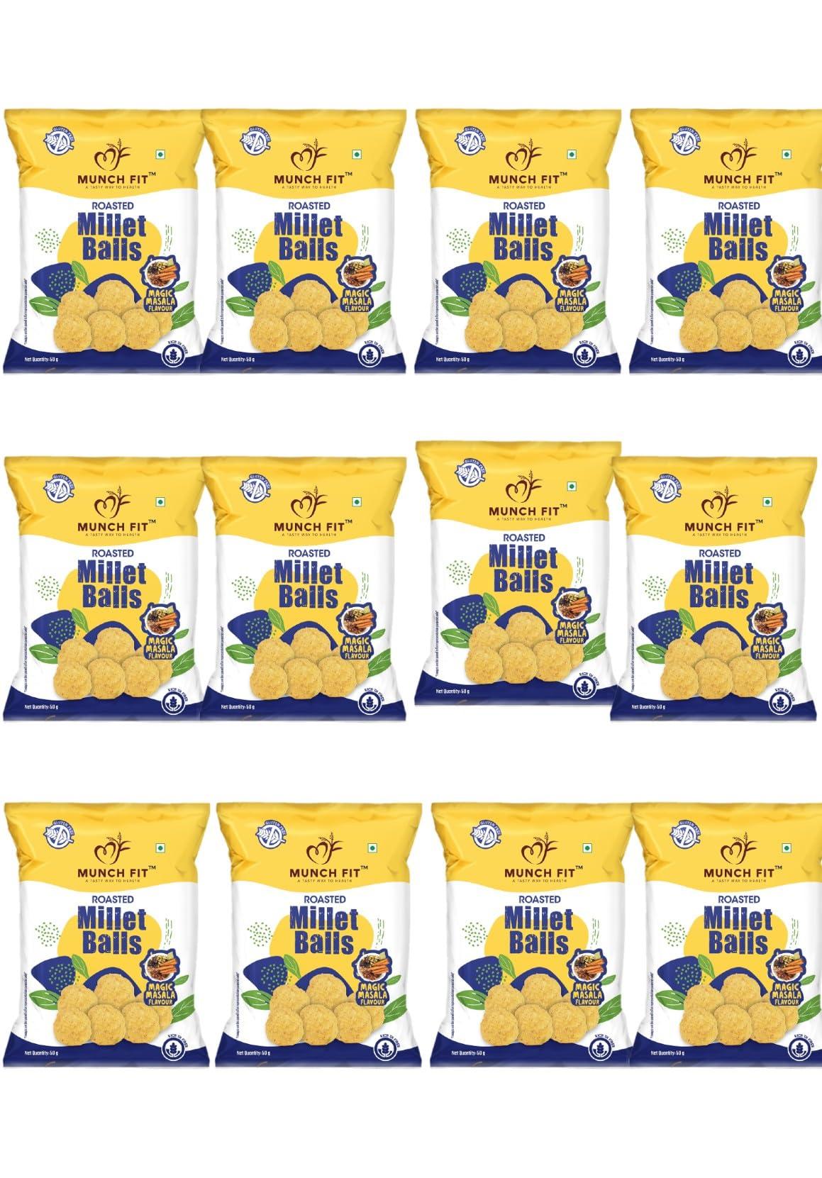 Munch Fit Munch Fit Magnum Food Roasted Millet Snacks - Magic Masala Pack of 12 Pcs