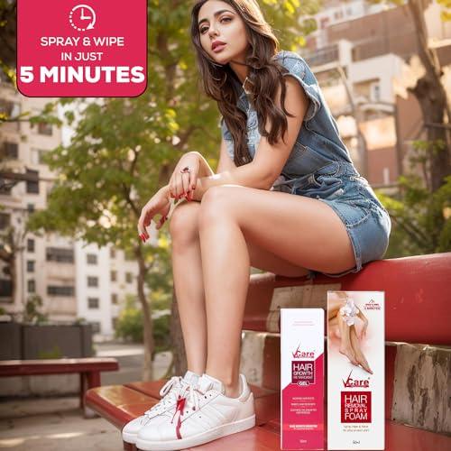 VCare VCare Hair Removal Spray Foam & Hair Growth Retardant Gel Combo -Effective & Painless Body Hair Removal Cream|Reduce Unwanted Hair Growth on Body, Safe &Non-Irritating Hair Remove Cream for Legs& Arms