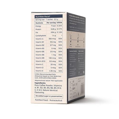 IncredaBrew IncredaBrew Gold Vitamin Rich Wellness Instant Coffee Vanilla Flavour | Pack of 20 Premium Coffee Powder Sachets | Healthy Coffee with 11 Essential Vitamins | Energy & Immunity Booster | Makes 20 Cups