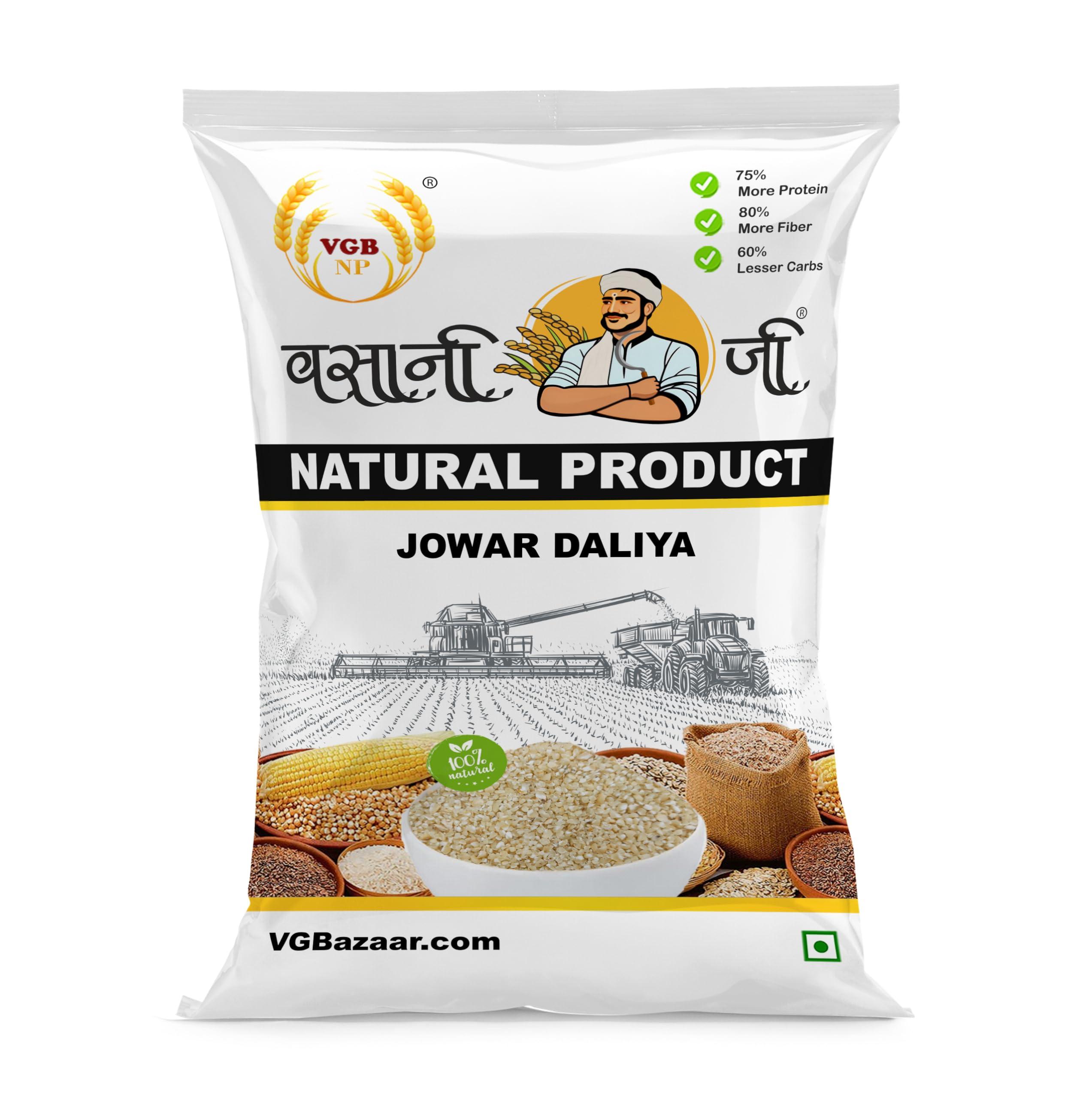VGBNP VGBNP 100% Natural & Original Jowar Daliya (Jonna Ka Daliya) Sorghum Dalia,Cholam Seeds Dalia (Jonnalu |Joar Dalia |Jowari) Grains Fibre Rich/Immunity Builder Jowar Dalia, 500 Gm