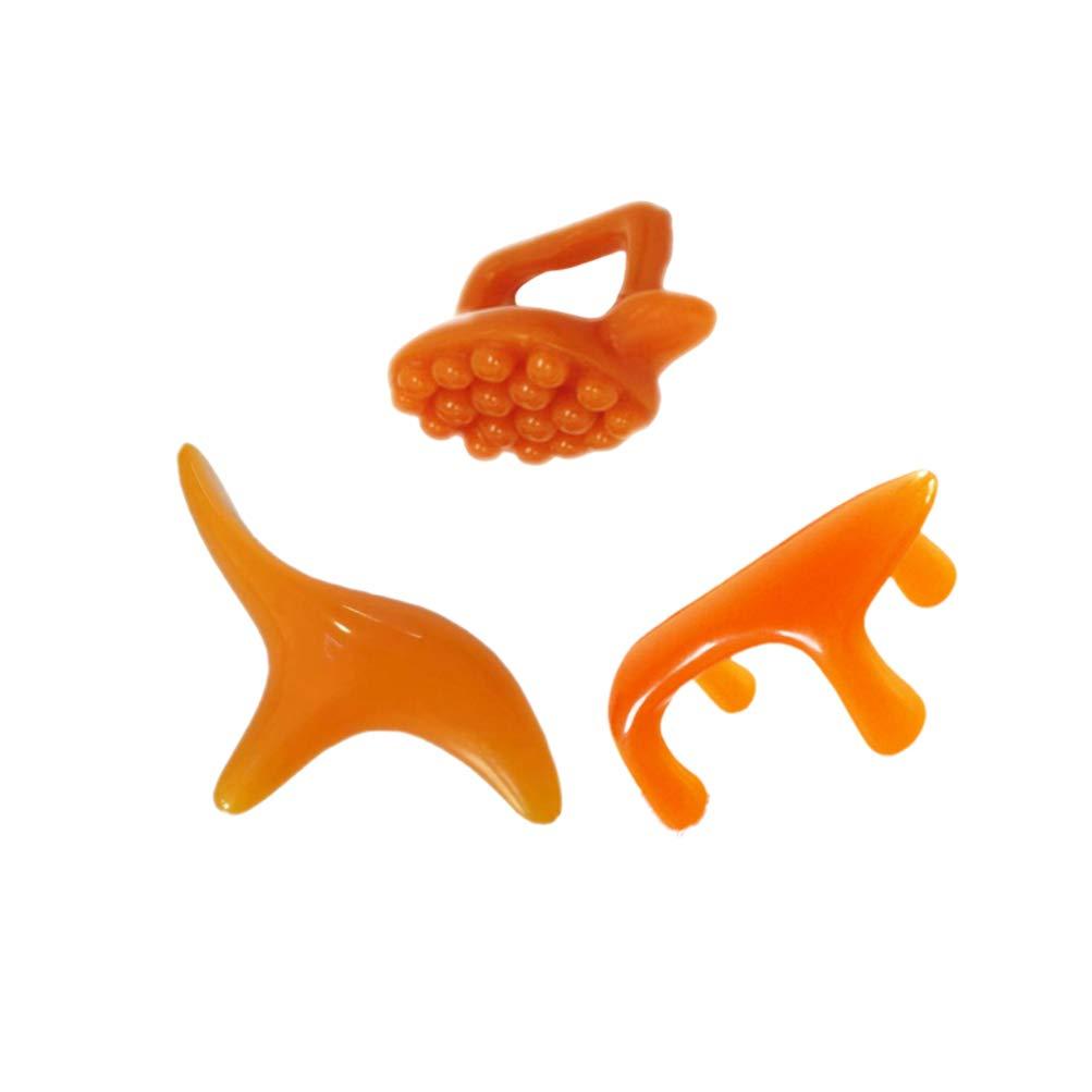 HEALLILY HEALLILY 3Pcs Resin Massager Guasha Tools Scraping Massage Plates Massage Facial Board Kit for Face Skin Massage ( Dog, Turtle, Birds Shape )