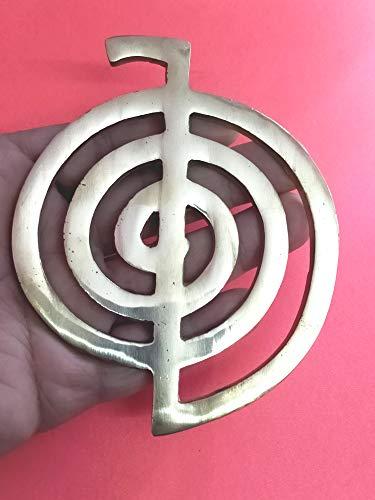 ASTROGHAR Astroghar Brass Reiki Ku Rei Power Symbol Figurine for Reiki Healing Power Positive Energy and Protection
