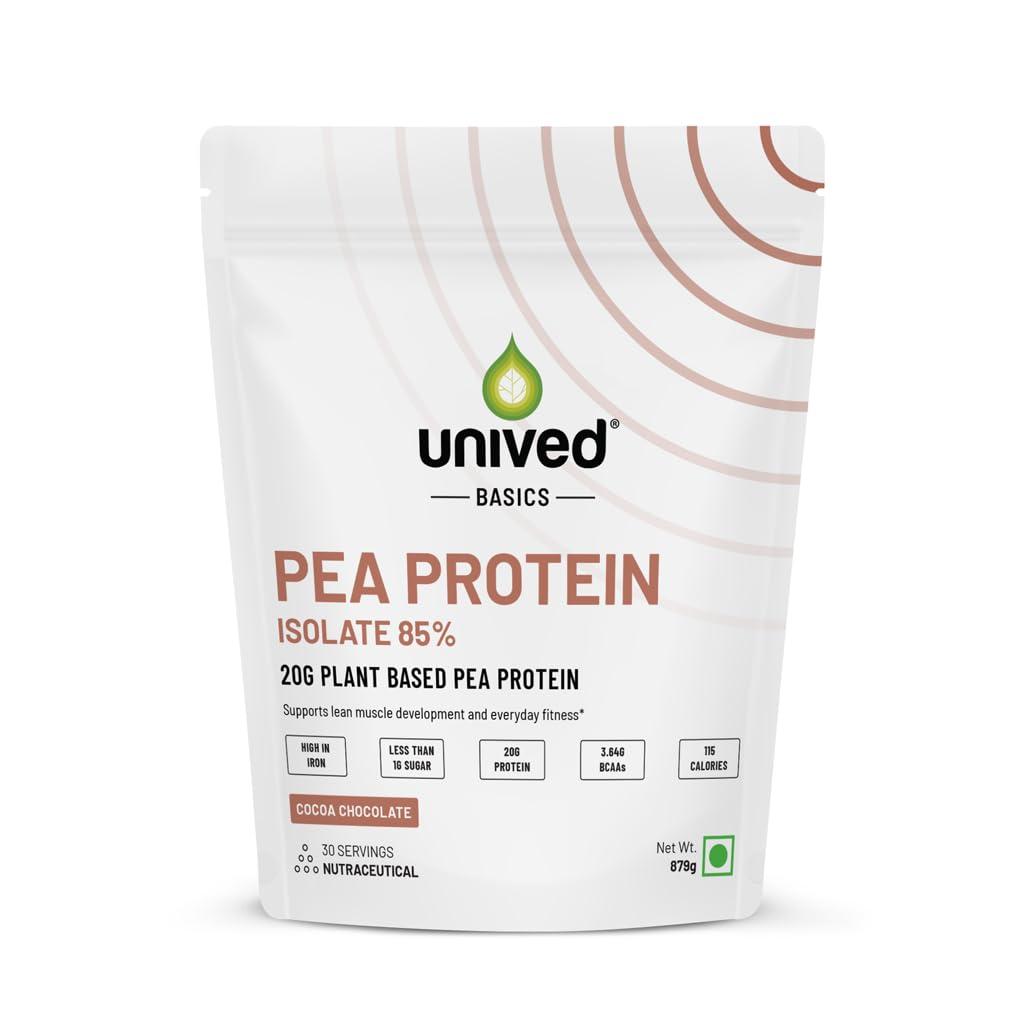 Unived Unived Basics Protein, Pea Protein Isolate, 100% Vegan & Plant-Based, BCAAs, Amino Acid, For Lean Muscle Development, Non-GMO, Gluten & Dairy Free, Natural (Chocolate 30 Servings)