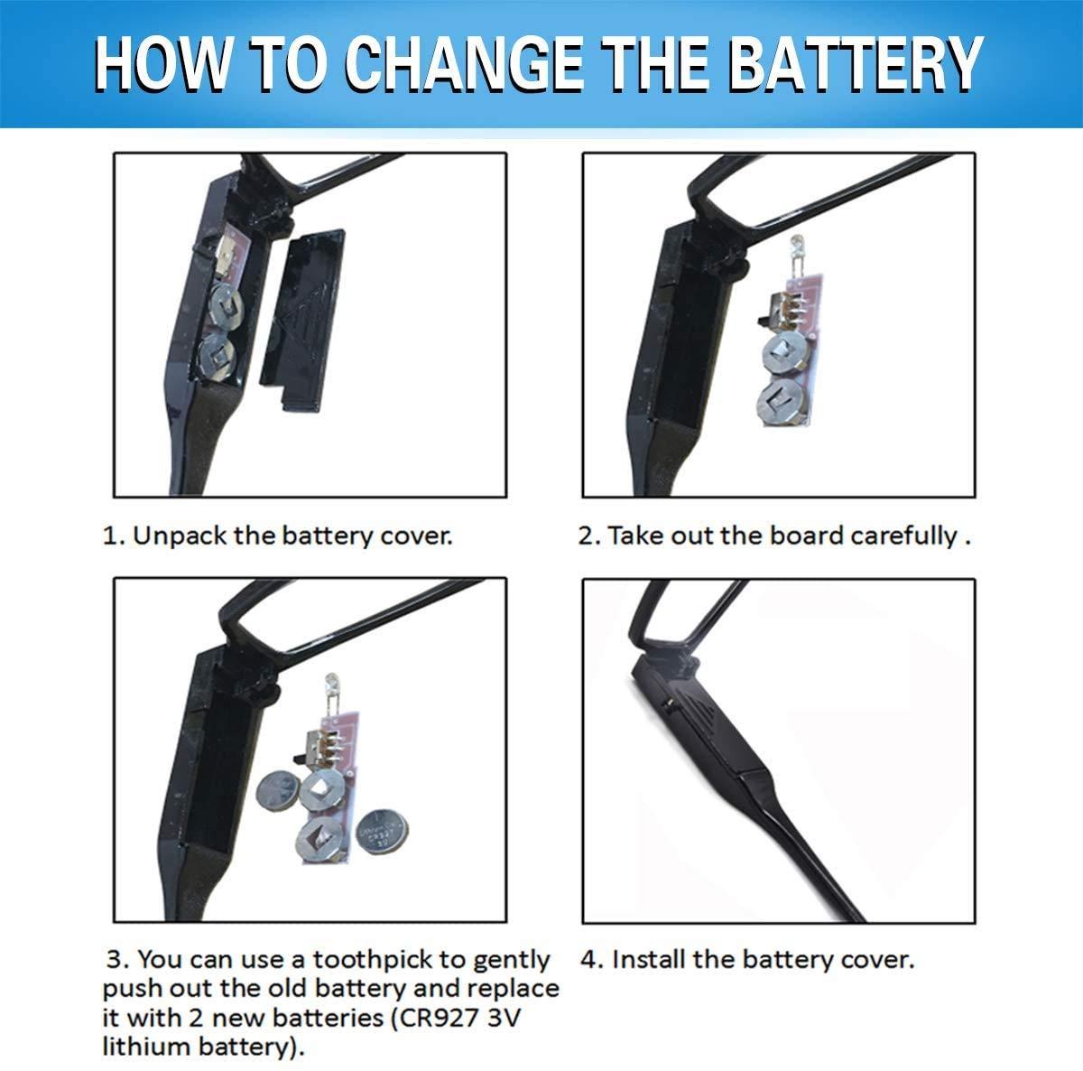 DuanMei Magnifying Glasses with Light Reading Glasses with Light Led Magnifier Eyeglasses for Men Women Nighttime Reader Compact Full Frame Eyewear Unisex Lighted Eye Glasses,+3.0