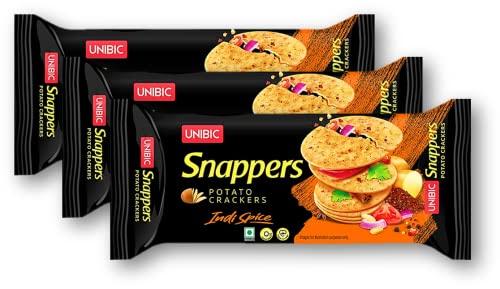 Unibic Foods India Pvt.Ltd. Unibic Snappers Potato Crackers Indi Spice 75g (Pack of 3) Unique