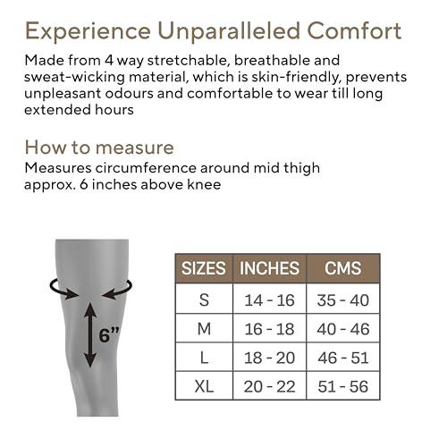 FOVERA FOVERA Thigh Support,Thigh Compression Sleeve for Quad and Hamstring Support for Men and Women (Size - M, 1 Pair)