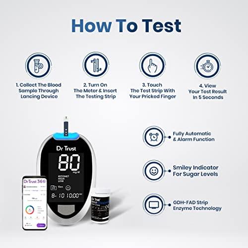Dr Trust Dr TrustFully Automatic Blood Sugar Testing Glucometer Machine with 10 Strips(Black)