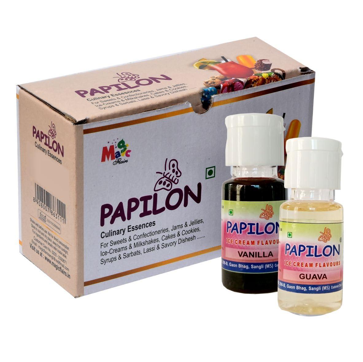 PAPILON Papilon Food Flavours Ice-cream Flavours 20ml Pack of 10 (20ml x10) For Kulfi/ Icecream