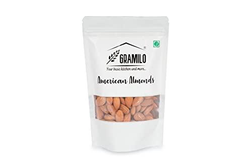 Gramilo-Your basic kitchen and more .. GRAMILO American Almond Regular, Natural & Healthy Superfood Energy Snack for Ideal for Baking, Salads & Snacking Delicious Dry Fruits, Good Source of Protein and Minerals,Pack of 250 Gram