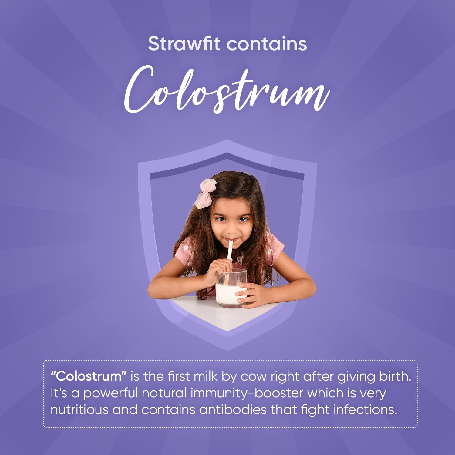 Strawfit Strawfit 7 Assorted & 3 Assorted, Milk Flavoring Straw with Colostrum for Kids' Immunity, Health and Nutrition, Total 10 Straws (2 Packs)