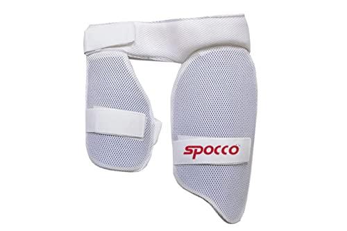 Spocco SPOCCO | Cricket Thigh Combo Thigh Guard Ultimate Combo of Cricket Thigh Pad & Inner Thigh Pad (White) | TG95
