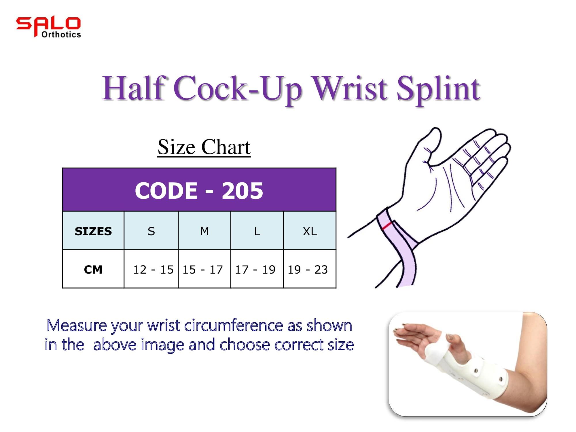 SALO Orthotics SALO Orthotics Half Cock-Up Wrist Splint | Wrist Support for Carpal Tunnel, Tendonitis, Arthritis, Broken Wrist, Sports Injuries Pain Relief | Size - LARGE